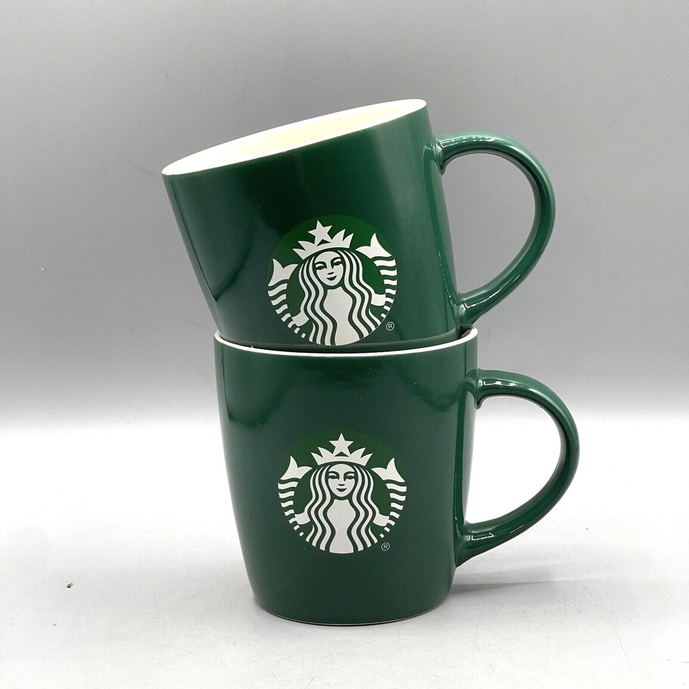 Starbucks Christmas Mugs Ceramic Green Barista Siren Mermaid Festive 12oz Set 2